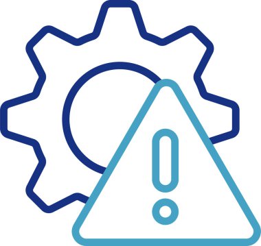 Sistem, süreç veya makine ile ilgili uyarı veya sorun simgeleri bir sistemin işlevi veya işleyişi ile ilişkilidir, veya bir aygıt düzgün çalışmamaktadır.