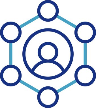 Bir ağ bağlantı sisteminin ikonu, ister bir birey olsun, ister bir organizasyon, ister bir fikir olsun, ister bir bireyin merkezi olan bir ekosistem, bir sosyal ağı temsil eder..