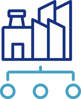 Üretim ya da dağıtım üreten bir sanayi tesisi ya da şirket için simge.