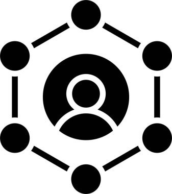 Bir ağ bağlantı sisteminin ikonu, ister bir birey olsun, ister bir organizasyon, ister bir fikir olsun, ister bir bireyin merkezi olan bir ekosistem, bir sosyal ağı temsil eder..