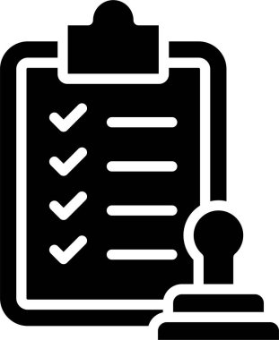 Görev yönetimi, kalite yönetimi proje yönetimi veya denetim uygulamalarına odaklanan doğrulama hizmetleri veya lisans ajansları için simge.