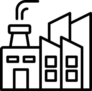 Sanayi veya fabrika kompleksinin temel bir elementini gösteren düz vektör simgesi