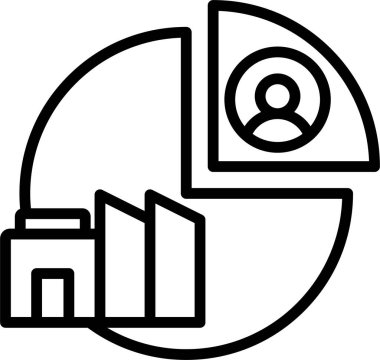 Veri odaklı ikon tesislerini temsil eden turta tablosu öğeleri ve bilgi edinmek için teknolojinin kullanımı analiz türünü veya odak noktasını temsil etmektedir.