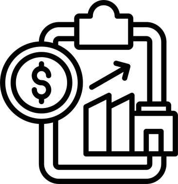 Mali raporlama, performans analizi, tazminat veya iş yatırımlarındaki büyümeyle ilgili kavramları temsil edecek simge unsurları.