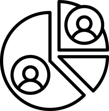 Veri yönetimi analiz ikonu demografik pazar çalışmaları, izleyici segmentasyonu veya bireyler veya gruplara odaklı kaynak tahsisi