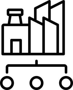 Üretim ya da dağıtım üreten bir sanayi tesisi ya da şirket için simge.