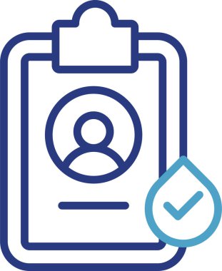 Tıbbi kayıtlar veya kullanıcı profilleri bağlamında kişisel veri, kayıt, kimlik doğrulama veya doğrulama durumuyla ilgili kavramları iletmek için tek simgeler.