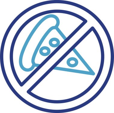 Tek bir ikon, şeker hastalığı veya genel sağlık sorunları olan insanlar için pizza yeme yasağını etkili bir şekilde iletir..