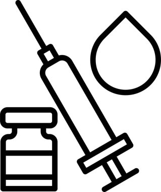 Tıbbi ikon, tedavi için hastalıkları olan hastalara iğne, aşı veya sıvı ilaç verilmesiyle ilgilidir..