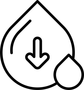 Kan ikonu ve aşağı doğru ok bir kişinin kan basıncı normalin altındaysa ya da hipotansiyon olarak bilinen şey.