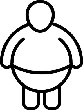 Bu simge, sağlık, beslenme ve zindelik bağlamında önemli kilolu veya obezite koşullarına sahip bir insan figürünü temsil etmektedir..