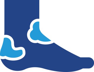 Ayak ve ayak bileklerindeki şişkinlik, iltihap, kızarıklık, kızarıklık ya da diğer deri sorunları gibi anormal bir ayak hastalığının ikonu.