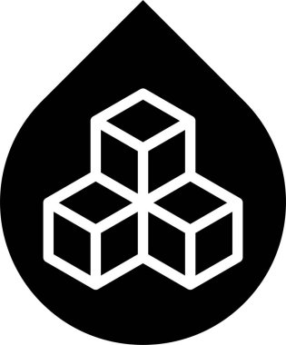 Siyah ikon, şekerin neden olduğu hastalığa ilişkin yasaklama mesajını ileten üç küp şeker sembolünü içeren kan taşıyor.