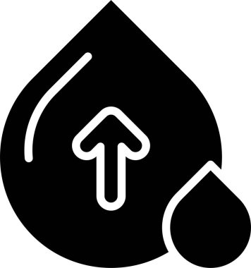 Simge, yüksek kan basıncının seviyesinde, hacminde veya yükselen hareketinde veya yüksek kırmızı kan hücresi sayısında bir artışa karşılık gelir.