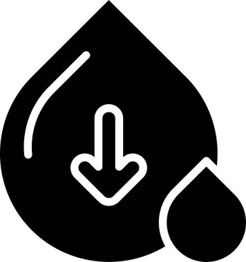 Kan ikonu ve aşağı doğru ok bir kişinin kan basıncı normalin altındaysa ya da hipotansiyon olarak bilinen şey.