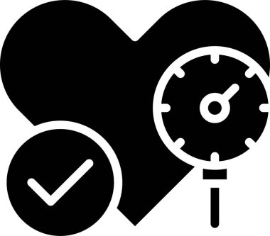 Bu simge sağlıklı tansiyon koşulları ve iyi kalp durumu, doğrulanmış kalp sağlığı ve iyi tansiyon ölçümlerini etkili bir şekilde iletir..