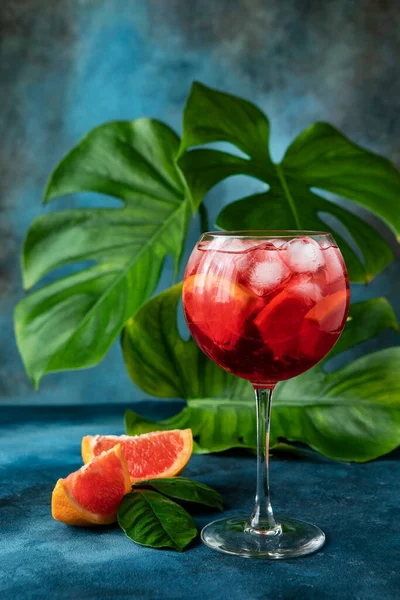 Refreshing Drink Martini Aperol Red Citrus Tonic Ice Holidays Party — Photo