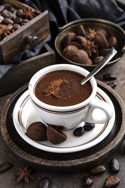 Bebida Aromática Cacao Con Caramelos Trufas — Foto de Stock