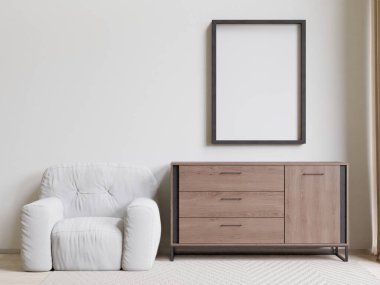 Tahta zemin, beyaz duvar, ahşap kahverengi dolap, büyük pencere, halı...