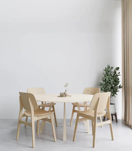 stock image Dining room and kitchen copy space on white background wall for mockup and copy space