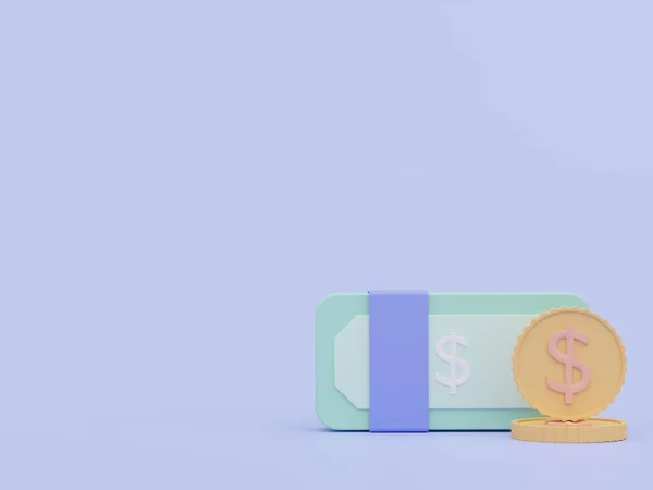 货币现钞3D插图 — 图库照片