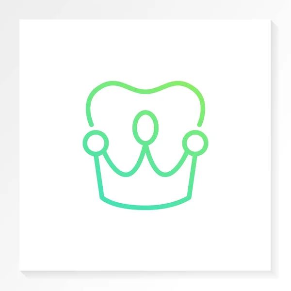 Zubní Logo Ikonou Zubu Koruny Izolované Bílém Pozadí — Stockový vektor