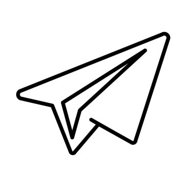 Telgraf hattı simgesi sosyal medya simgesi mavi arka planda beyaz kağıt uçak. Vektör çizimi. Telegram simgesi