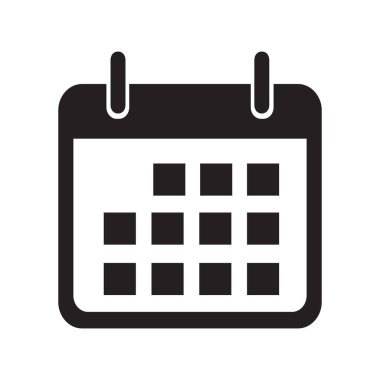 Takvim simgesi silueti soyut biçimdedir. Hatırlatayım, zaman çizelgesi basit. Ui tasarımı.