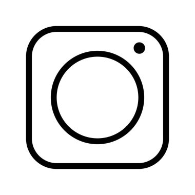 Instagram kamera simgesi basit biçimi beyaz arkaplan üzerindeki izole vektör illüstrasyonu.
