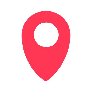 Beyaz arkaplan vektör illüstrasyon setinde kırmızı iğne noktası simgesi silueti. GPS haritasının yerini belirle. Vektör şablonu. İş, simge seti.