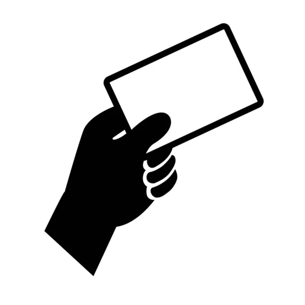 Mão Segurando Cartão Crédito Estilo Moderno Fundo Branco Ilustração Modelo — Vetor de Stock