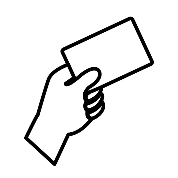 Hand Innehav Kreditkort Vit Bakgrund Vektor Mockup Illustration Isolerad Vektor — Stock vektor
