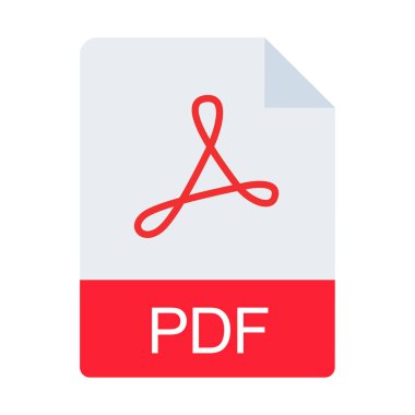 Pdf simgesi, vektör illüstrasyonu. Düz tasarım tarzı. pdf simgesi simgesi beyaz, pdf simgesi Eps10 'da izole edildi. pdf simgeleri grafik tasarım vektör simgeleri.