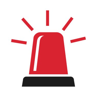 Özel göstericiler. Polis itfaiye aracı kazası. Beyaz siren simgesinde izole edildi.