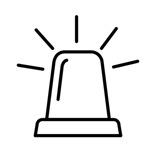 Siren Linje Emoji Ikon Isolerad Vit Siren Ikon Isolerad Vit — Stock vektor