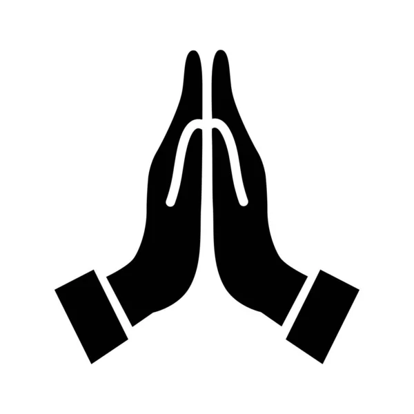 Orar Icono Vector Manos Dobladas Oración Icono Manos Dobladas Oración — Vector de stock