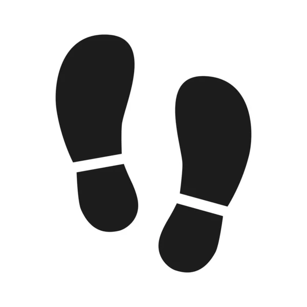 Menschlicher Schuhfußabdruck Ikone Vektor Schuhe Flachen Stil Schwarze Silhouetten Illustration — Stockvektor