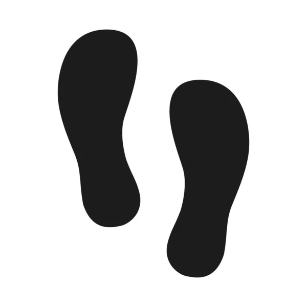 Fußabdruck Symbol Vektor Schuhe Flachen Stil Schwarze Silhouetten Illustration Isoliert — Stockvektor