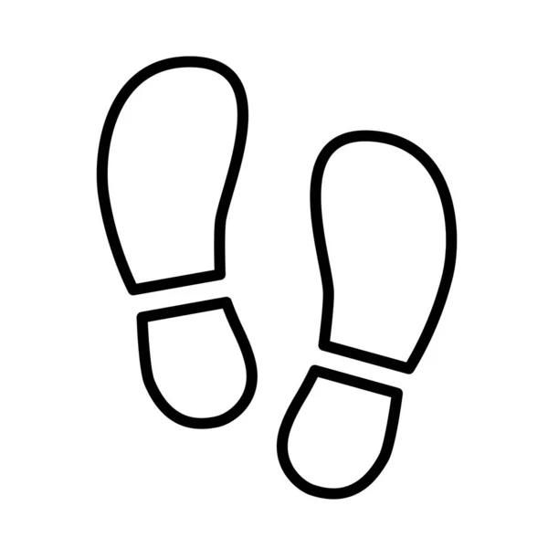 Linie Schuhdruck Symbol Auf Weißem Hintergrund Isoliert Auf Weißem Hintergrund — Stockvektor