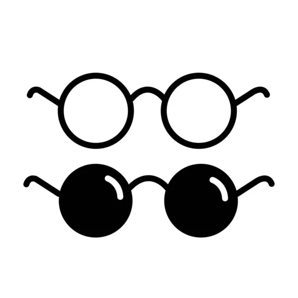 眼镜图标扁平 说明隔离向量符号复古风格 — 图库矢量图片