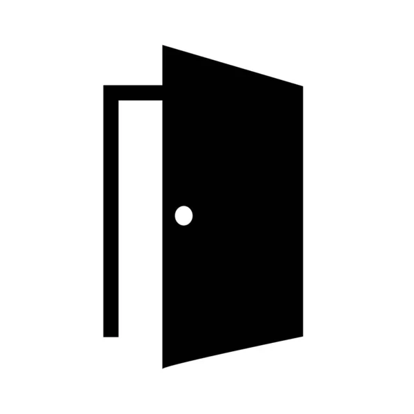 Door Sign Icon Enter Exit Symbol Internal Door Circle Square — Stock Vector