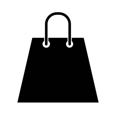 Boş alışveriş poşeti simgesi beyaz arkaplanda izole edildi. Vektör çizim simgesi. Dükkan ambalaj şablonu modeli. Uzayı kopyala Perakende sektörü. Süpermarket teslimat servisi. Yiyecek çantası..