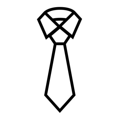 Çizgi kravat simgesi. Boyunbağı ve boyun bezi sembolü. Düz Vektör illüstrasyonu