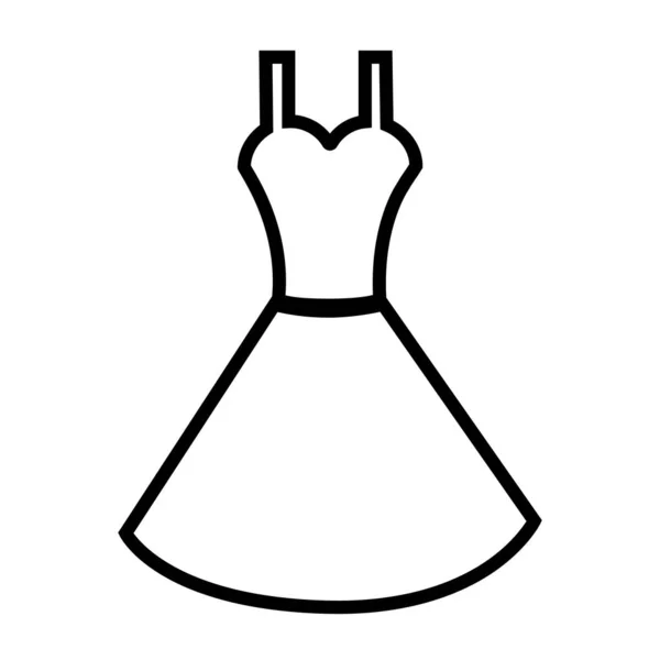 Φόρεμα Εικονίδιο Γραμμή Επίπεδη Εικονίδιο Απομονωμένο Κόκκινο Κυρία Φόρεμα Εικονογράφηση — Διανυσματικό Αρχείο