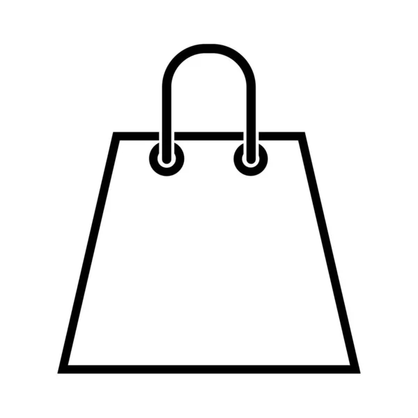 Κενό Εικονίδιο Τσάντα Ψώνια Γραμμή Απομονώνονται Λευκό Φόντο Εικονίδιο Διανυσματικής — Διανυσματικό Αρχείο
