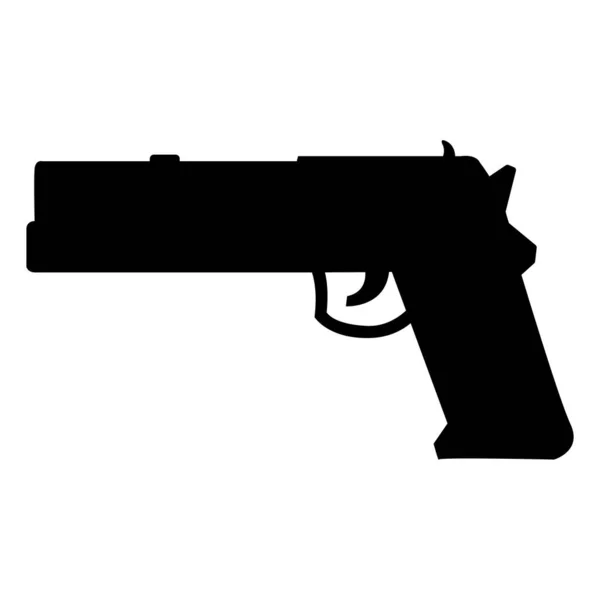 Πιστόλι Όπλο Εικονίδιο Διανυσματική Απεικόνιση Στο Λευκό Φόντο — Διανυσματικό Αρχείο