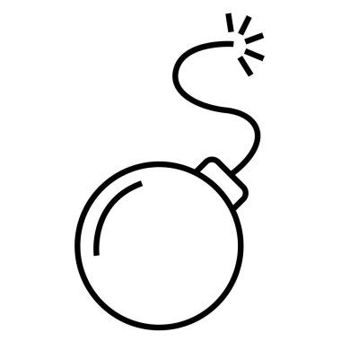 Beyaz arkaplan vektöründe yanan fitili olan bomba hattı