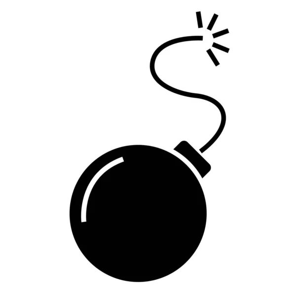 Bombe Avec Mèche Brûlante Sur Fond Blanc Vecteur — Image vectorielle