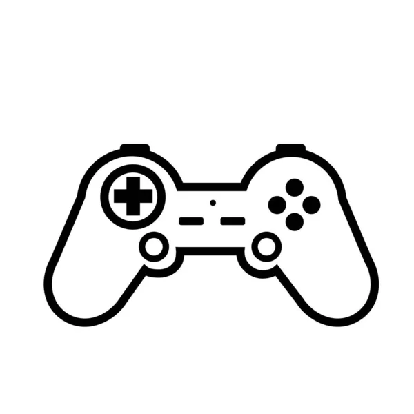 Game Controller Line Vector Icon Isolated White — Stock Vector