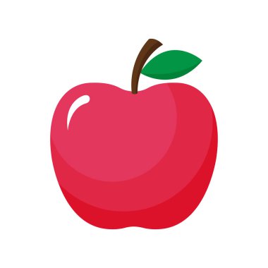 Apple kırmızı simge çizgisi sanat biçimi beyaz arkaplan vektörü illüstrasyonunda izole edilmiş.